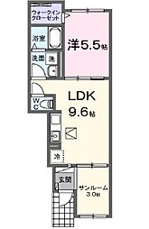 メゾン グレーヌ王子町II 1LDKの間取図画像
