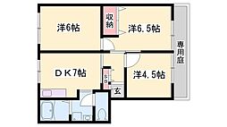 アーバン宮前1 3DKの間取図画像