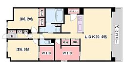 キャッスルコート神田町 2LDKの間取図画像