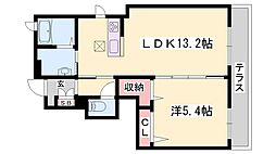 メゾン・ラ・ソルピアA 1LDKの間取図画像