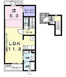 ルミナ手柄II 1LDKの間取図画像