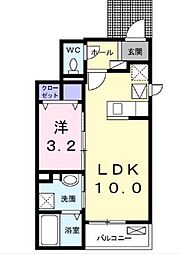 ルミナ手柄II 1LDKの間取図画像