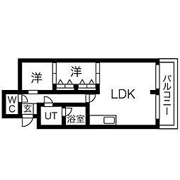 ヴィークル白浜 2LDKの間取図画像