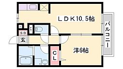 ラフェスタ春日 1LDKの間取図画像