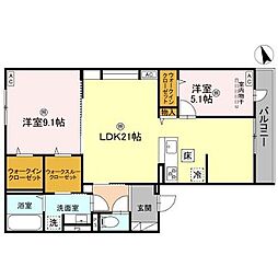 D's北条宮の町 2LDKの間取図画像