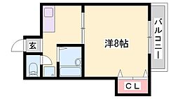 ガーデン西庄の里 1Kの間取図画像