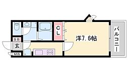 リアン 1Kの間取図画像