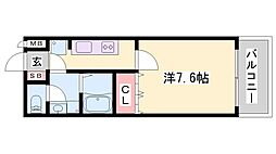 リアン 1Kの間取図画像