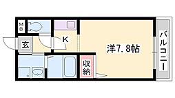 プレッソ新在家 1Kの間取図画像