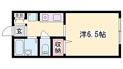 ハイネスモン 1Kの間取図画像