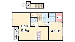 ロイヤル・シャトー・M 1LDKの間取図画像