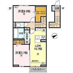 グランフェリーチェ 2LDKの間取図画像