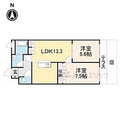 ルナ　ピアッツァ 1階2LDKの間取り