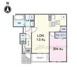 ピュアブルーム 1LDKの間取図画像