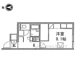 レオパレス日和 1Kの間取図画像