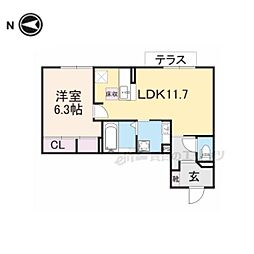 ボレアス2 1LDKの間取図画像