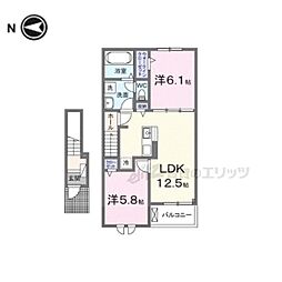 アルデバラン 2LDKの間取図画像