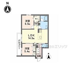 シャーメゾンラフォレ 2LDKの間取図画像
