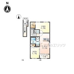 葛城市南道穂新築アパート 2LDKの間取図画像