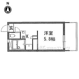レオパレスハートピア15 1Kの間取図画像