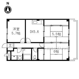 グリーンパレス雲梯 3DKの間取図画像