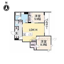 シャーメゾン ルクール 2LDKの間取図画像