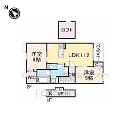 ウインドヒル神南5 2LDKの間取図画像