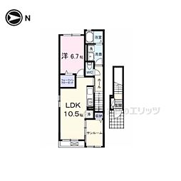リエール 1LDKの間取図画像
