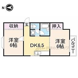 コンフォルト畠田 2DKの間取図画像