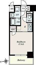ステージファースト名古屋尾頭橋(旧S-RESIDENCE尾頭 9階1Kの間取り