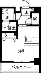 グランテラス熱田 ワンルームの間取図画像