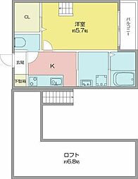 Sunlitgarden 1Kの間取図画像