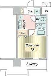 パークフラッツ金山 1Kの間取図画像