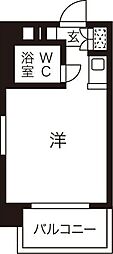 プレスイン篠原橋 1Kの間取図画像