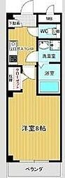 リバーサイドシェル 1Kの間取図画像