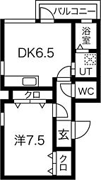 スカイタウンフォー 1LDKの間取図画像