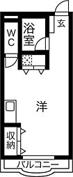 横堀ハイム ワンルームの間取図画像