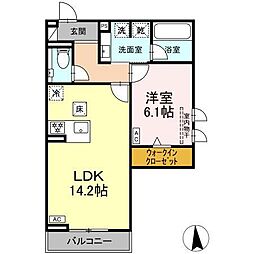 セレスティア南荒子 1LDKの間取図画像