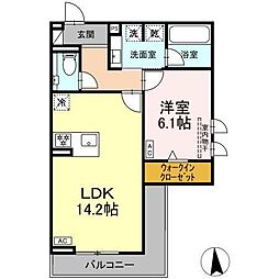 セレスティア南荒子 1LDKの間取図画像