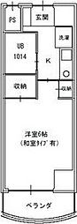露橋ロイヤルハイツ 1Kの間取図画像