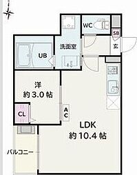 Jack atsutakoshinV 1LDKの間取図画像