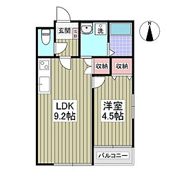 GARDENMIYAKO1 1LDKの間取図画像