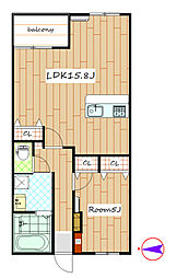 テクノランド 1LDKの間取図画像
