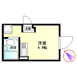 KS品川戸越公園 ワンルームの間取図画像