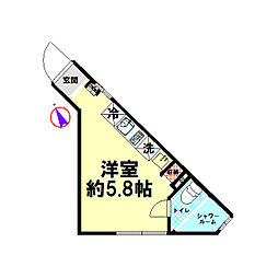 WinRexSHIKI ワンルームの間取図画像