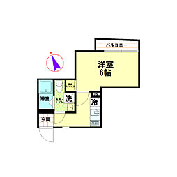 ウィンレックス亀有 1階ワンルームの間取り