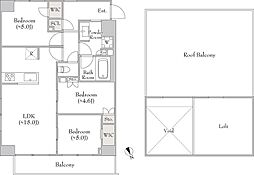 横浜市中区吉田町マンション 3LDKの間取図画像