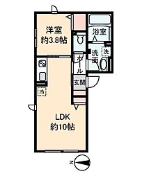 メゾン ルテチア 1LDKの間取図画像