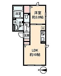 メゾン ルテチア 1LDKの間取図画像