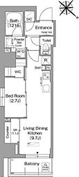 プライムブリス横濱関内 1SLDKの間取図画像